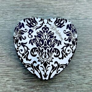 Brighton Black White Damask Heart Jewelry Storage Tin